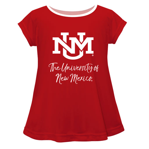 New Mexico Lobos UNM Vive La Fete Girls Game Day Short Sleeve Red Top with School Logo and Name - Vive La Fête - Online Apparel Store