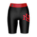 New Mexico Lobos Vive La Fete Game Day Logo on Thigh and Waistband Black and Red Women Bike Short 9 Inseam"