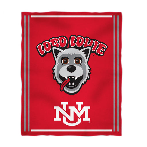New Mexico Lobos UNM Vive La Fete Kids Game Day Red Plush Soft Minky Blanket 36 x 48 Mascot