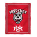 New Mexico Lobos UNM Vive La Fete Kids Game Day Red Plush Soft Minky Blanket 36 x 48 Mascot