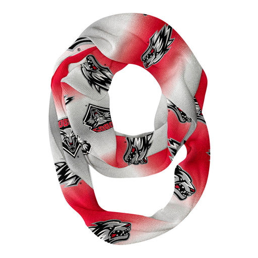New Mexico Lobos Vive La Fete All Over Logo Game Day Collegiate Women Ultra Soft Knit Infinity Scarf