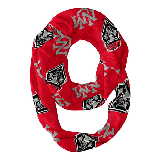 New Mexico Lobos Vive La Fete Repeat Logo Game Day Collegiate Women Light Weight Ultra Soft Infinity Scarf