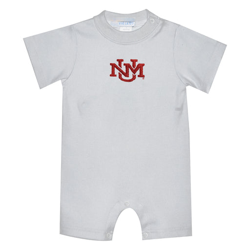 New Mexico Lobos UNM Embroidered White Knit Short Sleeve Boys Romper