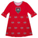 New Mexico Lobos Vive La Fete Girls Game Day 3/4 Sleeve Solid Red All Over Logo on Skirt