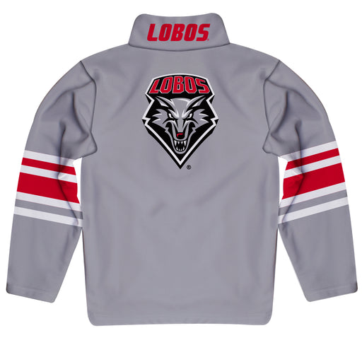 New Mexico Lobos Vive La Fete Game Day Gray Quarter Zip Pullover Stripes on Sleeves - Vive La Fête - Online Apparel Store