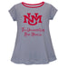New Mexico Lobos Vive La Fete Girls Game Day Short Sleeve Gray Top with School Logo and Name