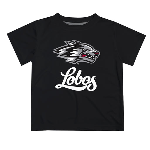 New Mexico Lobos Vive La Fete Script V1 Black Short Sleeve Tee Shirt