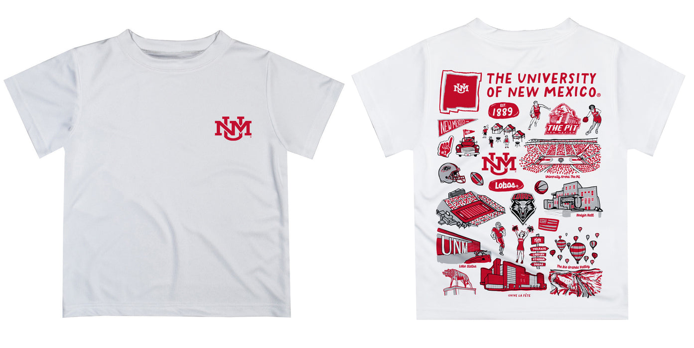 New Mexico Lobos UNM Hand Sketched Vive La Fete Impressions Artwork Boys Gray Short Sleeve Tee Shirt - Vive La Fête - Online Apparel Store