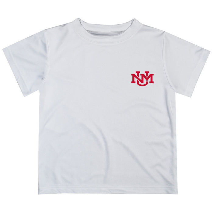 New Mexico Lobos UNM Hand Sketched Vive La Fete Impressions Artwork Boys White Short Sleeve Tee Shirt