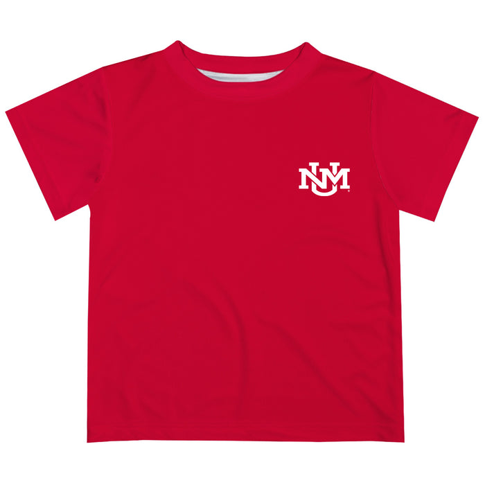 New Mexico Lobos UNM Hand Sketched Vive La Fete Impressions Artwork Boys Red Short Sleeve Tee Shirt