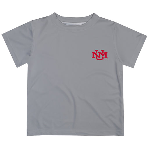 New Mexico Lobos UNM Hand Sketched Vive La Fete Impressions Artwork Boys Gray Short Sleeve Tee Shirt