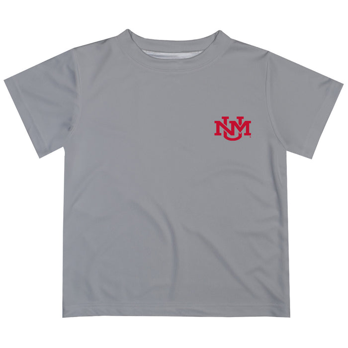 New Mexico Lobos UNM Hand Sketched Vive La Fete Impressions Artwork Boys Gray Short Sleeve Tee Shirt