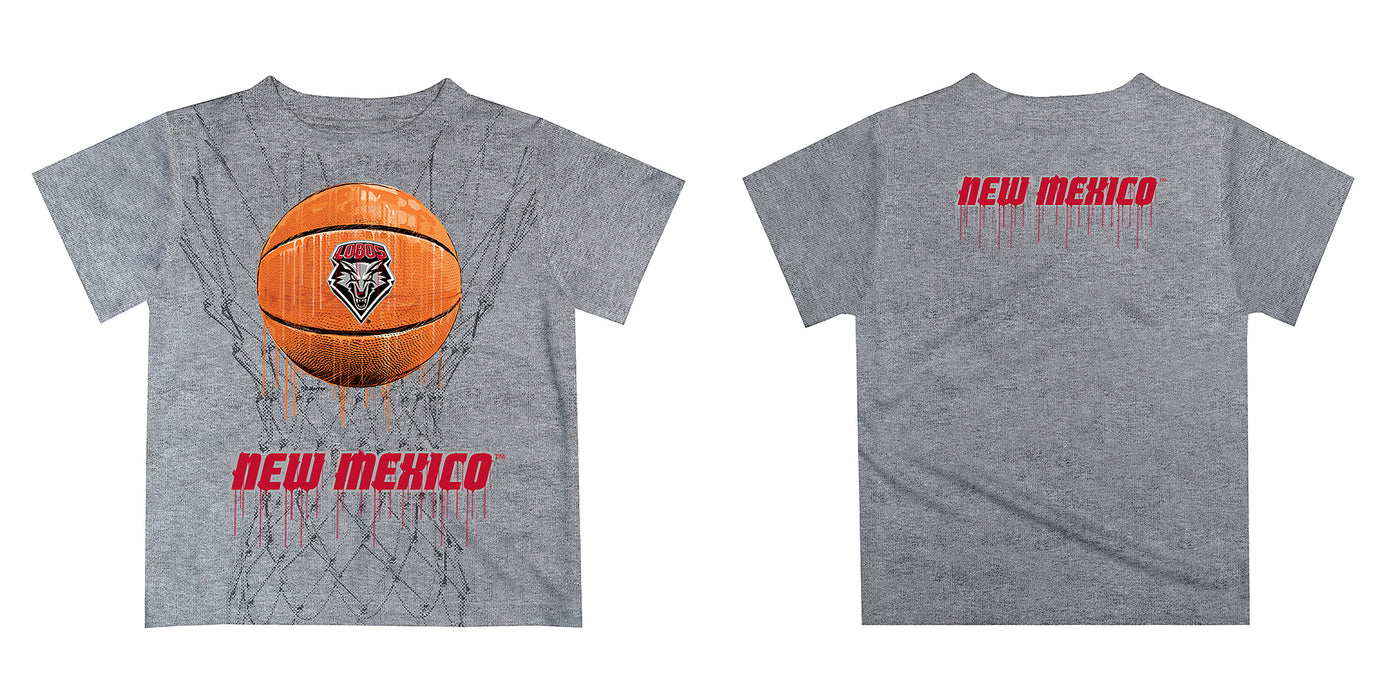 New Mexico Lobos Original Dripping Basketball Red T-Shirt by Vive La Fete - Vive La Fête - Online Apparel Store
