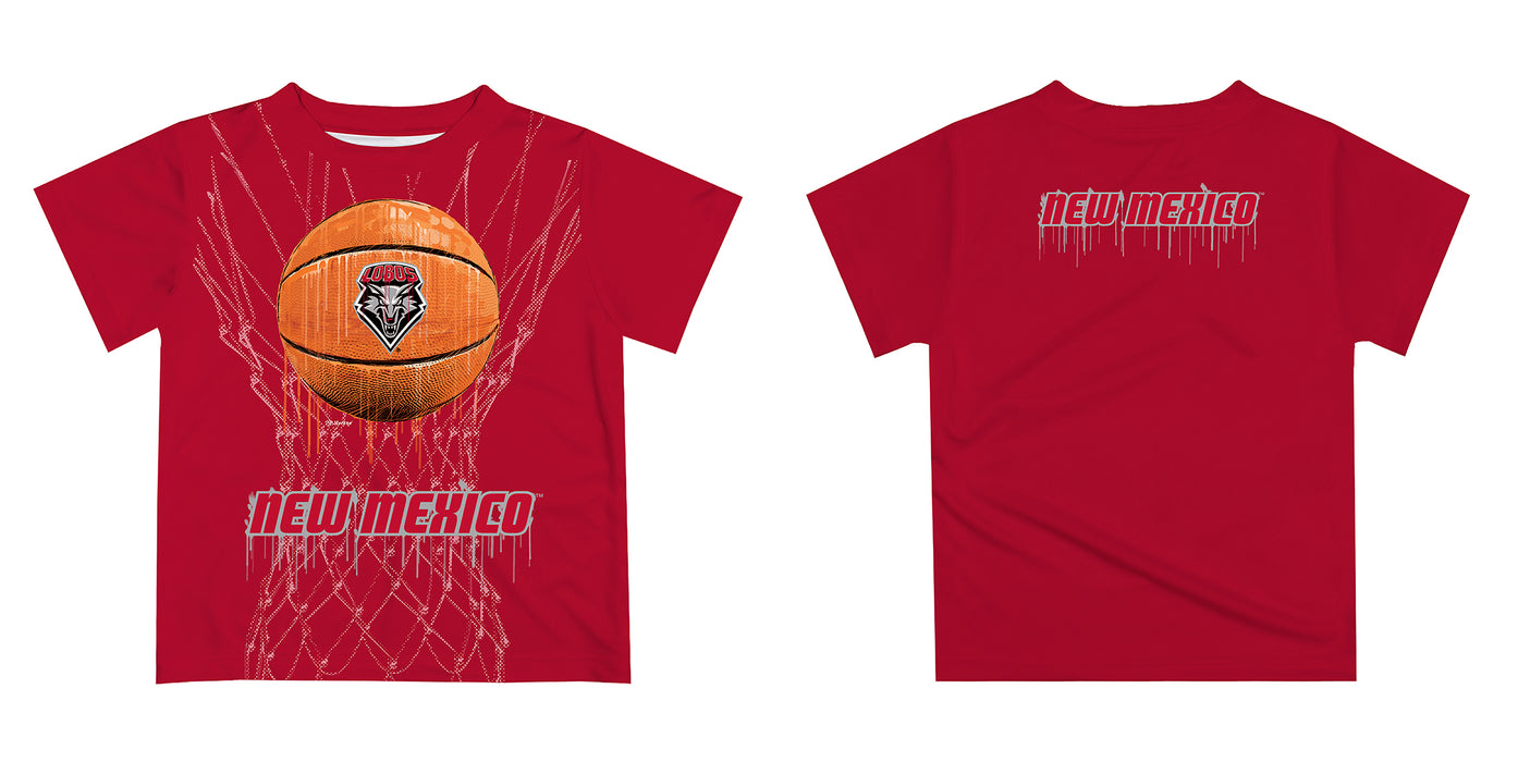 New Mexico Lobos Original Dripping Basketball Red T-Shirt by Vive La Fete - Vive La Fête - Online Apparel Store