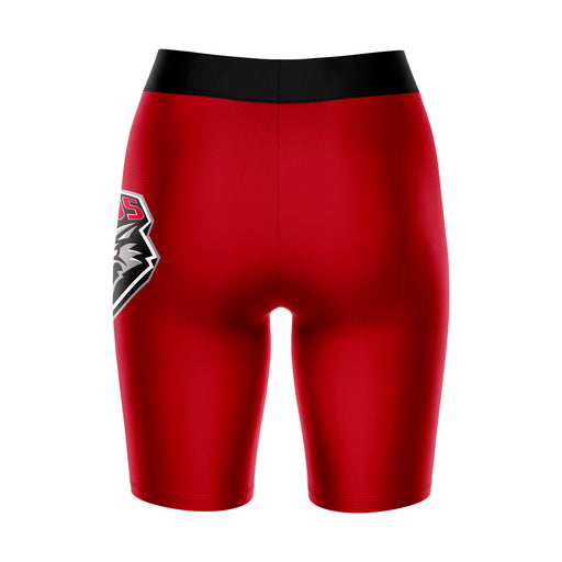 New Mexico Lobos Vive La Fete Game Day Logo on Thigh and Waistband Red and Black Women Bike Short 9 Inseam - Vive La Fête - Online Apparel Store
