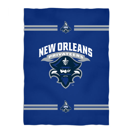 New Orleans Privateers UNO Vive La Fete Game Day Soft Premium Fleece Blue Throw Blanket 40" x 58” Logo and Stripes - Vive La Fête - Online Apparel Store