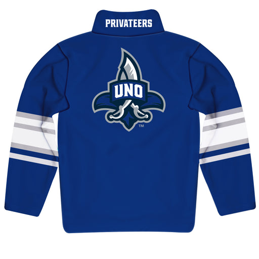 New Orleans Privateers UNO Vive La Fete Game Day Blue Quarter Zip Pullover Stripes on Sleeves - Vive La Fête - Online Apparel Store