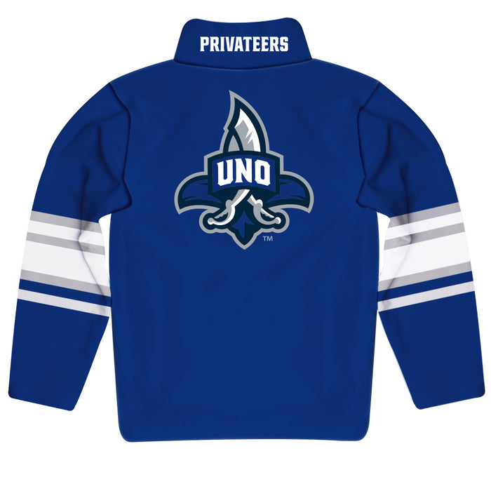 New Orleans Privateers UNO Vive La Fete Game Day Blue Quarter Zip Pullover Stripes on Sleeves - Vive La Fête - Online Apparel Store