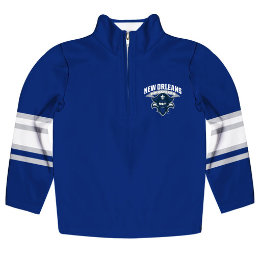 New Orleans Privateers UNO Vive La Fete Game Day Blue Quarter Zip Pullover Stripes on Sleeves - Vive La Fête - Online Apparel Store