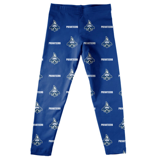 New Orleans Privateers UNO Vive La Fete Girls Game Day All Over Logo Elastic Waist Classic Play Blue Leggings Tights - Vive La Fête - Online Apparel Store