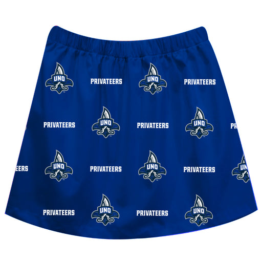 New Orleans Privateers UNO Vive La Fete Girls Game Day All Over Logo Elastic Waist Classic Play Blue Skirt - Vive La Fête - Online Apparel Store