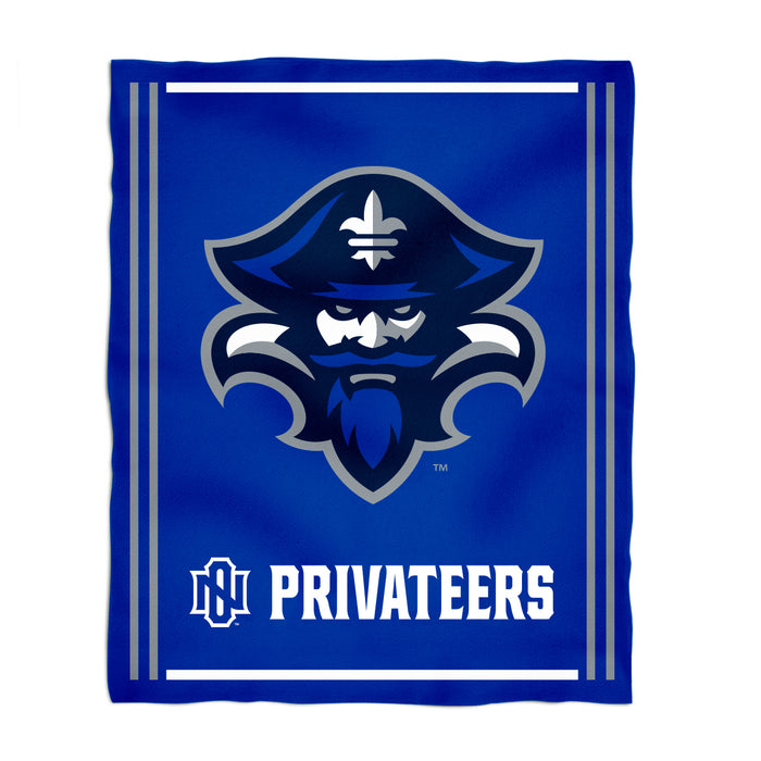 University of New Orleans Privateers UNO Vive La Fete Kids Game Day Blue Plush Soft Minky Blanket 36 x 48 Mascot