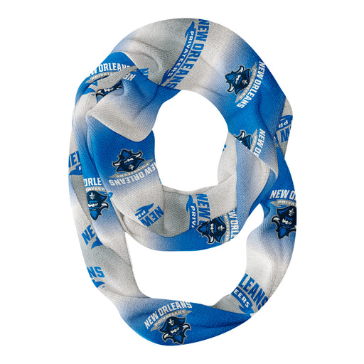 New Orleans Privateers UNO Vive La Fete All Over Logo Game Day Collegiate Women Ultra Soft Knit Infinity Scarf
