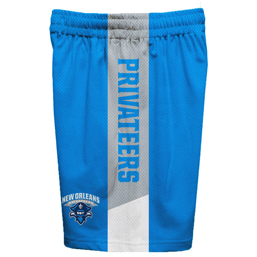 New Orleans Privateers UNO Vive La Fete Game Day Blue Stripes Boys Solid Gray Athletic Mesh Short - Vive La Fête - Online Apparel Store