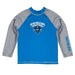 New Orleans Privateers UNO Vive La Fete Logo Blue Gray Long Sleeve Raglan Rashguard