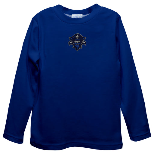 University of New Orleans Privateers UNO Embroidered Royal Long Sleeve Boys Tee Shirt
