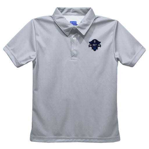 University of New Orleans Privateers UNO Embroidered Gray Short Sleeve Polo Box Shirt