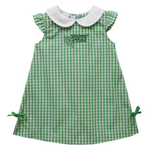 North Texas Embroidered Green Check A Line Dress - Vive La Fête - Online Apparel Store