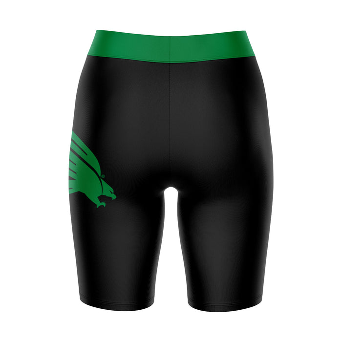 North Texas Mean Green Vive La Fete Game Day Logo on Thigh and Waistband Black and Green Women Bike Short 9 Inseam" - Vive La Fête - Online Apparel Store
