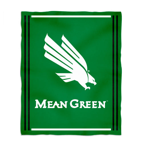 North Texas Mean Green Vive La Fete Kids Game Day Green Plush Soft Minky Blanket 36 x 48 Mascot
