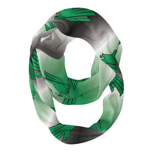 North Texas Mean Green Vive La Fete All Over Logo Game Day Collegiate Women Ultra Soft Knit Infinity Scarf