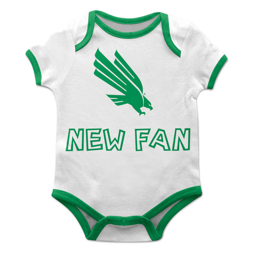North Texas Mean Green Vive La Fete Infant Game Day White Short Sleeve Onesie New Fan Logo and Mascot Bodysuit