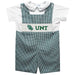 North Texas Mean Green Smocked Hunter Green Gingham Jon Jon And Short Sleeve White Shirt