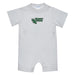 North Texas Mean Green Embroidered White Knit Short Sleeve Boys Romper