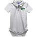 North Texas Mean Green Embroidered White Solid Knit Polo Onesie