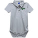 North Texas Mean Green Embroidered Gray Solid Knit Polo Onesie