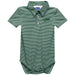 North Texas Mean Green Embroidered Hunter Green Pencil Stripe Knit Polo Onesie