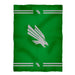 North Texas Mean Green Vive La Fete Game Day Warm Lightweight Fleece Green Throw Blanket 40 X 58 Logo and Stripes