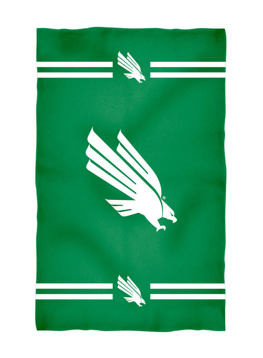 North Texas Mean Green Vive La Fete Game Day Absorbent Premium Green Beach Bath Towel 31 x 51 Logo and Stripes
