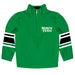 North Texas Mean Green Vive La Fete Game Day Green Quarter Zip Pullover Stripes on Sleeves