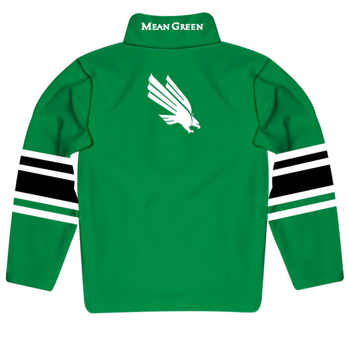 North Texas Mean Green Vive La Fete Game Day Black Quarter Zip Pullover Stripes on Sleeves - Vive La Fête - Online Apparel Store