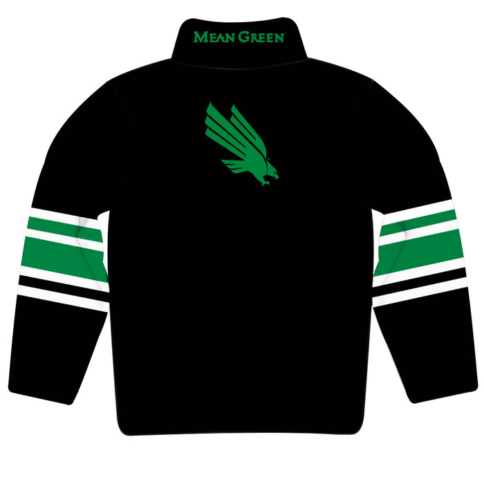 North Texas Mean Green Vive La Fete Game Day Black Quarter Zip Pullover Stripes on Sleeves - Vive La Fête - Online Apparel Store
