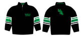 North Texas Mean Green Vive La Fete Game Day Black Quarter Zip Pullover Stripes on Sleeves - Vive La Fête - Online Apparel Store