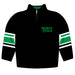 North Texas Mean Green Vive La Fete Game Day Black Fleece Quarter Zip Pullover Stripes on Sleeves