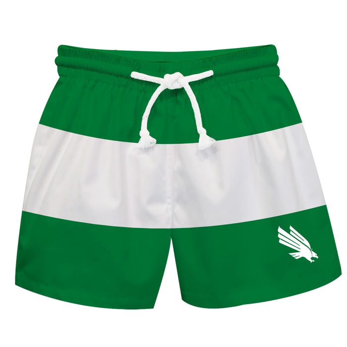 North Texas Mean Green Vive La Fete Green White Stripes Swimtrunks V2