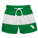 North Texas Mean Green Vive La Fete Green White Stripes Swimtrunks V2